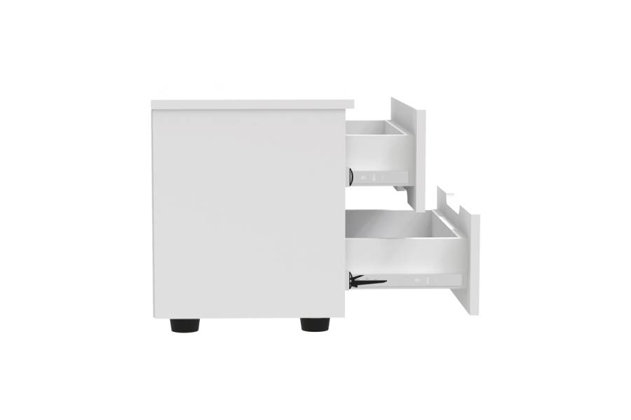 Κομοδίνο Afina pakoworld mdf σε λευκή glossy απόχρωση 50x35x41εκ
