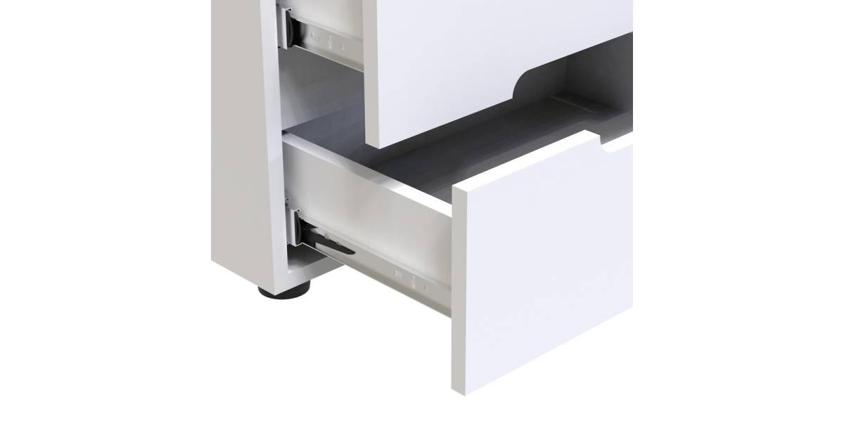 Κομοδίνο Afina pakoworld mdf σε λευκή glossy απόχρωση 50x35x41εκ