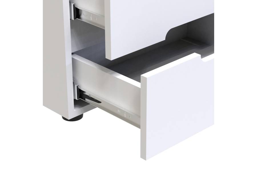 Κομοδίνο Afina pakoworld mdf σε λευκή glossy απόχρωση 50x35x41εκ