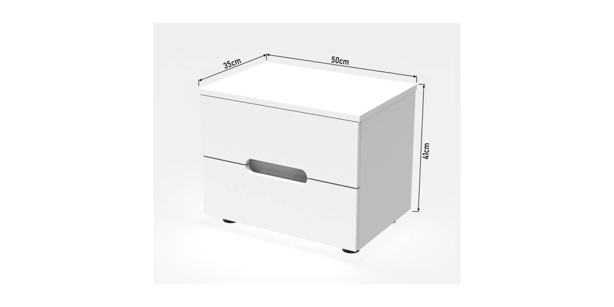 Κομοδίνο Afina pakoworld mdf σε λευκή glossy απόχρωση 50x35x41εκ