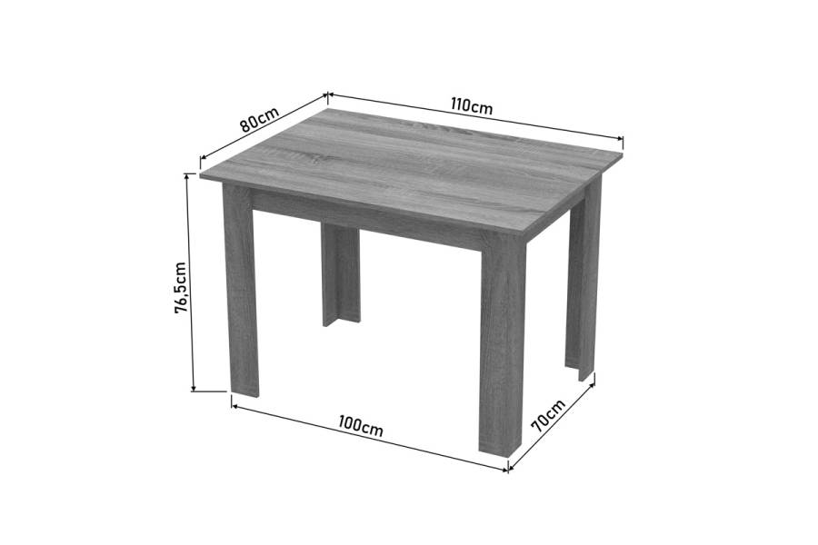Τραπέζι Manka pakoworld σε wenge απόχρωση 110x80x77εκ