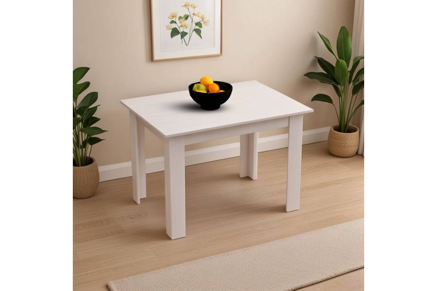 Τραπέζι Manka pakoworld σε λευκή απόχρωση 110x80x77εκ