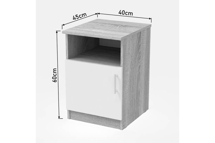 Κομοδίνο Galdi pakoworld σε sonoma απόχρωση 40x45x60εκ