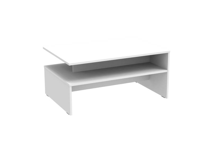 Τραπέζι σαλονιού Kolya pakoworld σε λευκή απόχρωση 90x60x42.3εκ