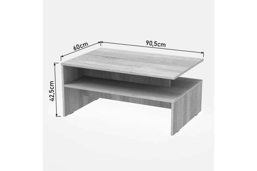 Τραπέζι σαλονιού Kolya pakoworld σε λευκή απόχρωση 90x60x42.3εκ