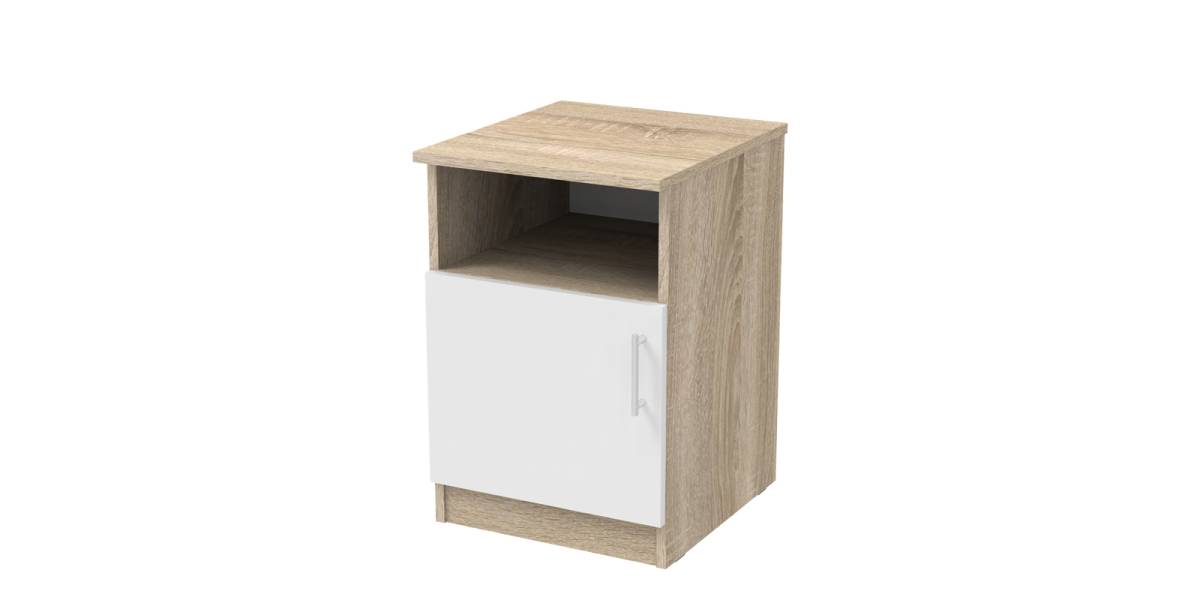 Κομοδίνο Galdi pakoworld σε sonoma-λευκή απόχρωση 40x45x60εκ