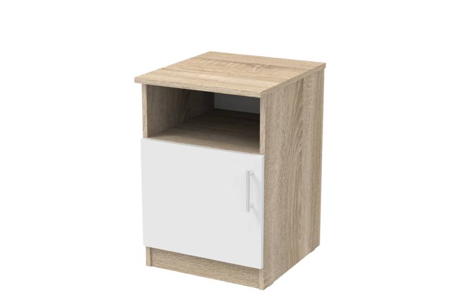 Κομοδίνο Galdi pakoworld σε sonoma-λευκή απόχρωση 40x45x60εκ