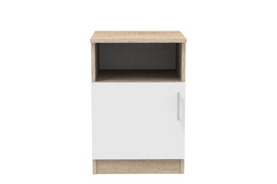 Κομοδίνο Galdi pakoworld σε sonoma-λευκή απόχρωση 40x45x60εκ