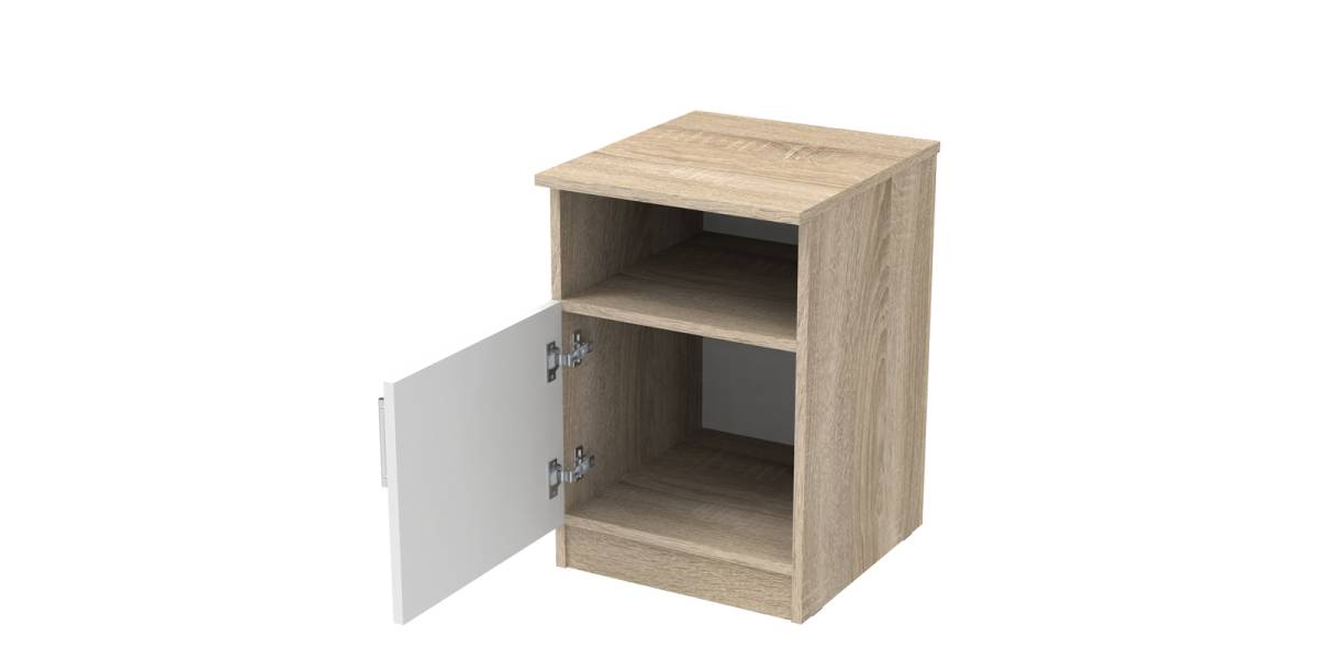 Κομοδίνο Galdi pakoworld σε sonoma-λευκή απόχρωση 40x45x60εκ