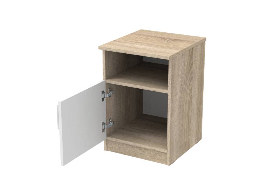 Κομοδίνο Galdi pakoworld σε sonoma-λευκή απόχρωση 40x45x60εκ