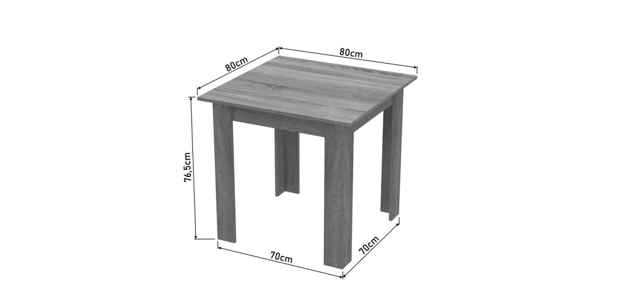 Τραπέζι Manka I pakoworld σε sonoma απόχρωση 80x80x77εκ