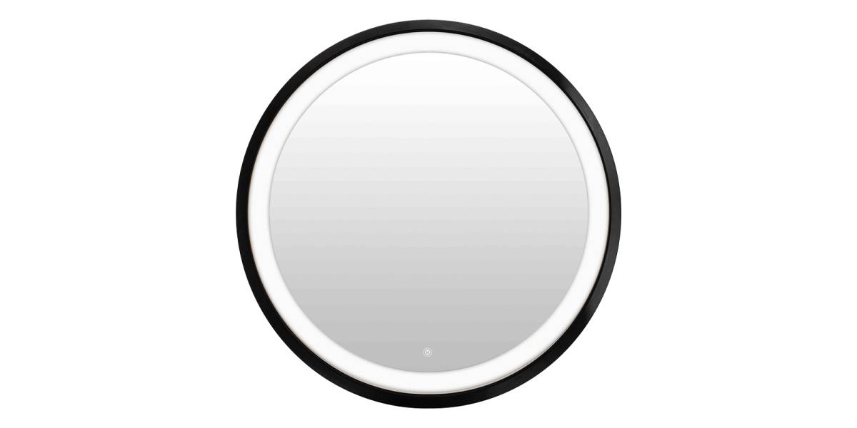 Καθρέπτης Led Starli Inart σε μαύρη απόχρωση Φ70x5.5εκ