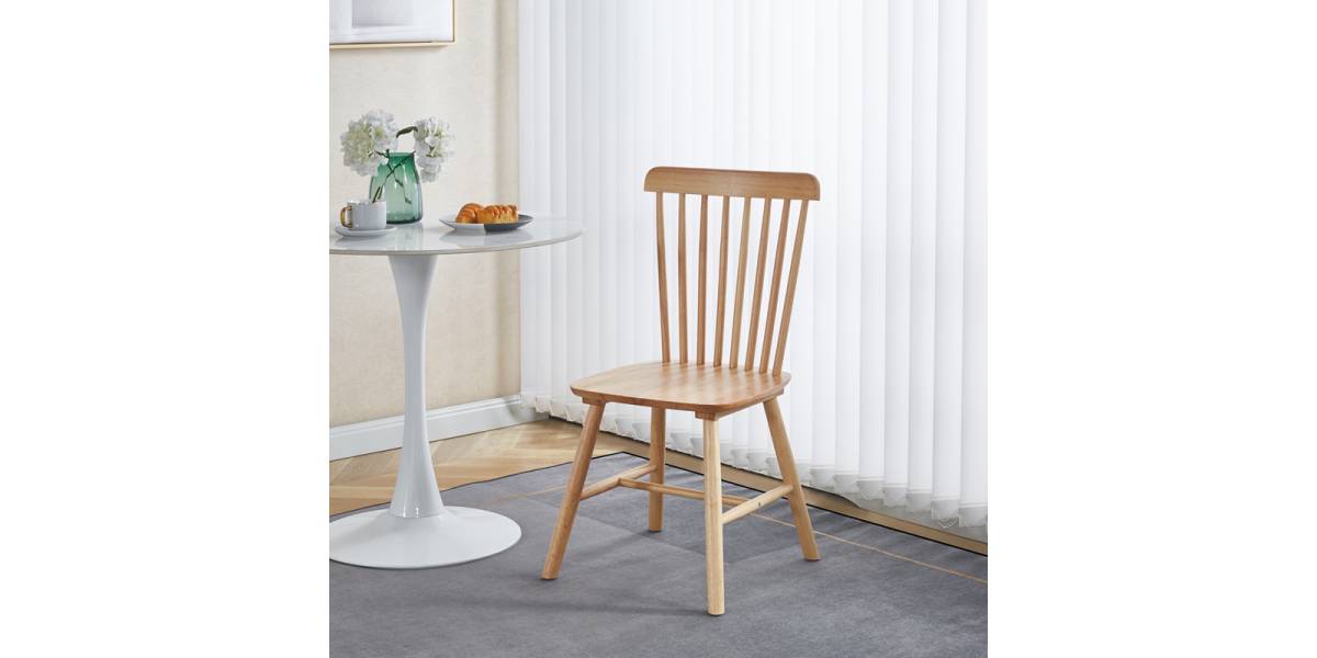 Καρέκλα Melia pakoworld rubberwood σε φυσική απόχρωση 45x51x87εκ