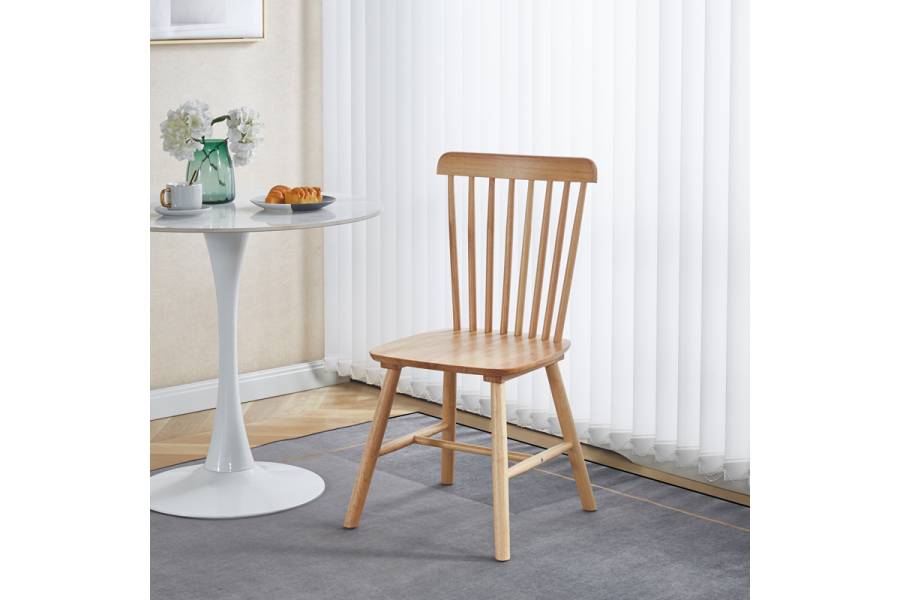 Καρέκλα Melia pakoworld rubberwood σε φυσική απόχρωση 45x51x87εκ