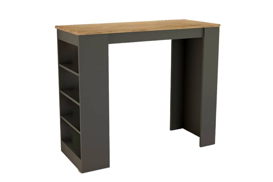Τραπέζι μπαρ Birma pakoworld σε oak-ανθρακί απόχρωση 120x51.5x102εκ