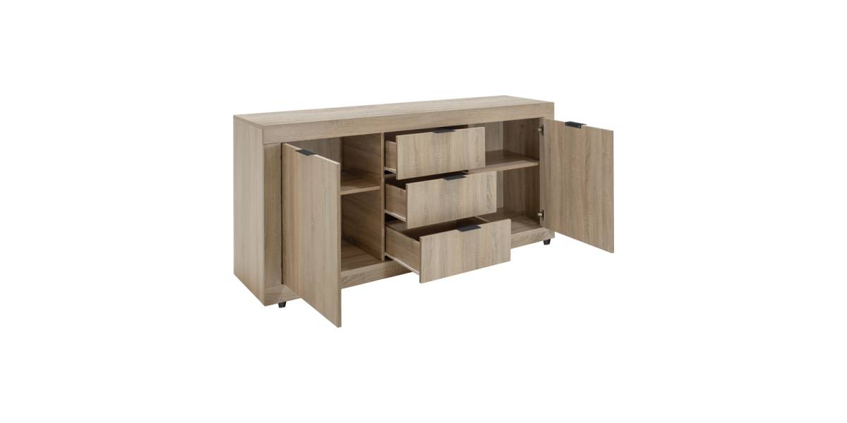 Μπουφές Doha pakoworld σε sonoma απόχρωση 180x45x80.5εκ