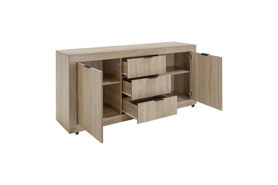 Μπουφές Doha pakoworld σε sonoma απόχρωση 180x45x80.5εκ