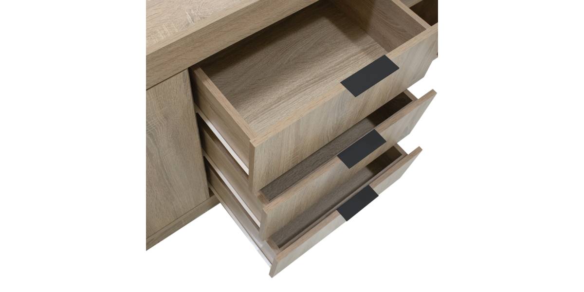 Μπουφές Doha pakoworld σε sonoma απόχρωση 180x45x80.5εκ