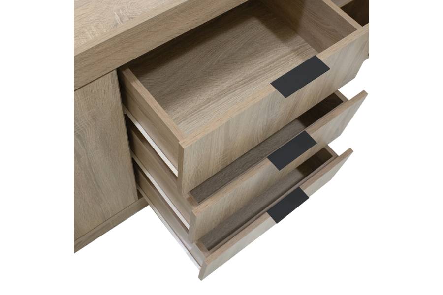Μπουφές Doha pakoworld σε sonoma απόχρωση 180x45x80.5εκ