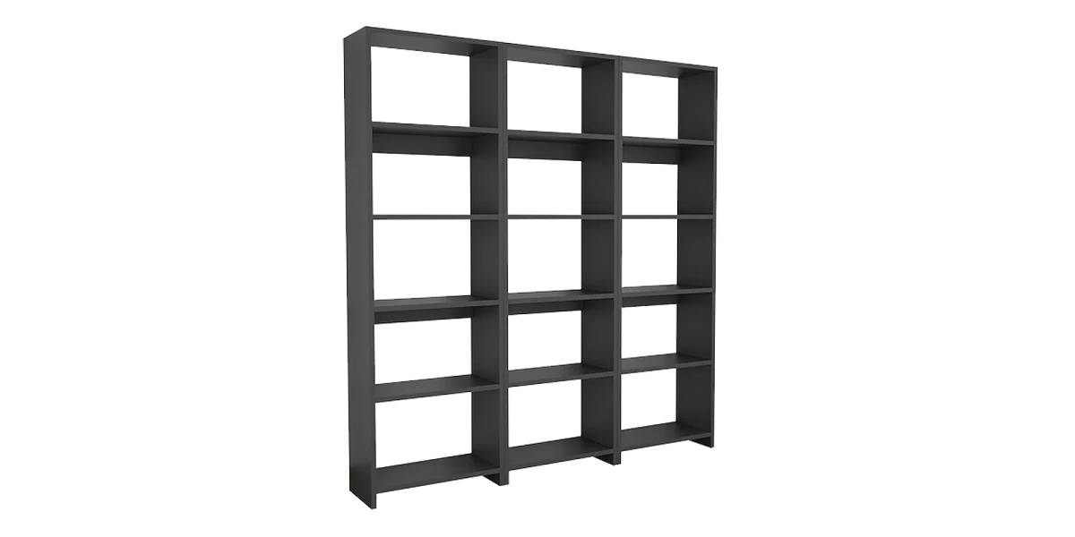 Βιβλιοθήκη Rabuku pakoworld σε ανθρακί απόχρωση 146x22x160εκ