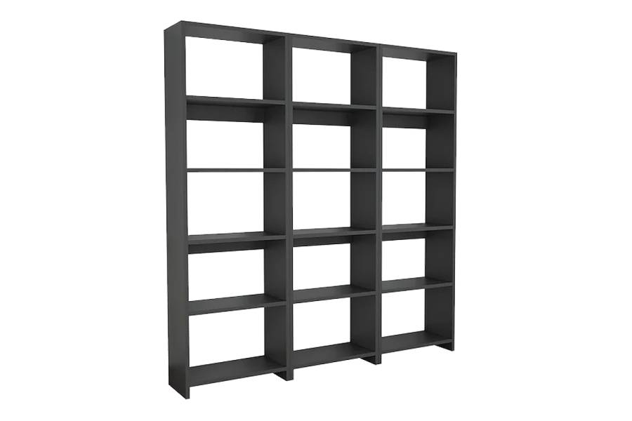 Βιβλιοθήκη Rabuku pakoworld σε ανθρακί απόχρωση 146x22x160εκ