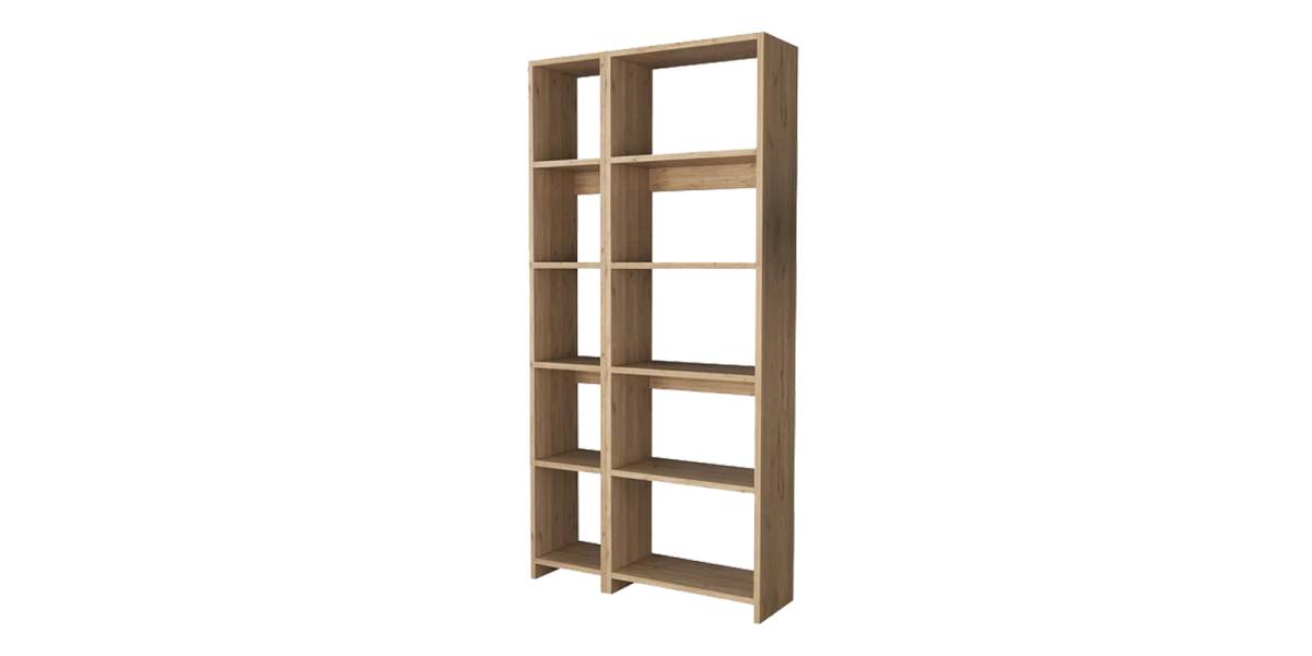 Βιβλιοθήκη Alkathi pakoworld σε oak απόχρωση 77x22x160εκ