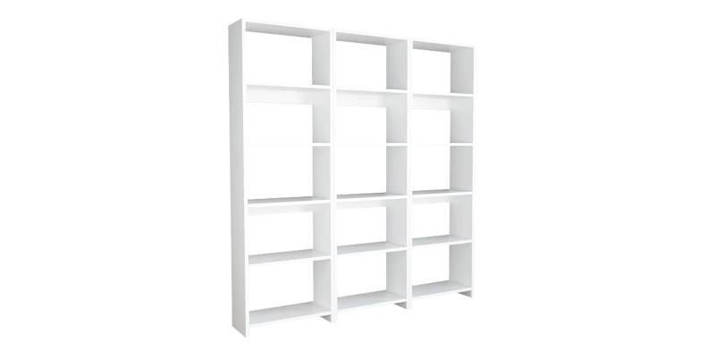 Βιβλιοθήκη Rabuku pakoworld σε λευκή απόχρωση 146x22x160εκ