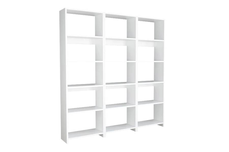 Βιβλιοθήκη Rabuku pakoworld σε λευκή απόχρωση 146x22x160εκ