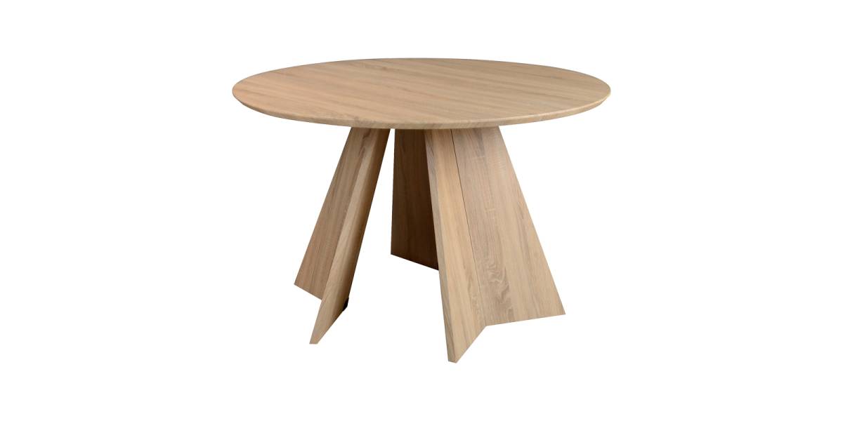 Τραπέζι Bibble pakoworld MDF σε φυσική απόχρωση Φ120x76εκ