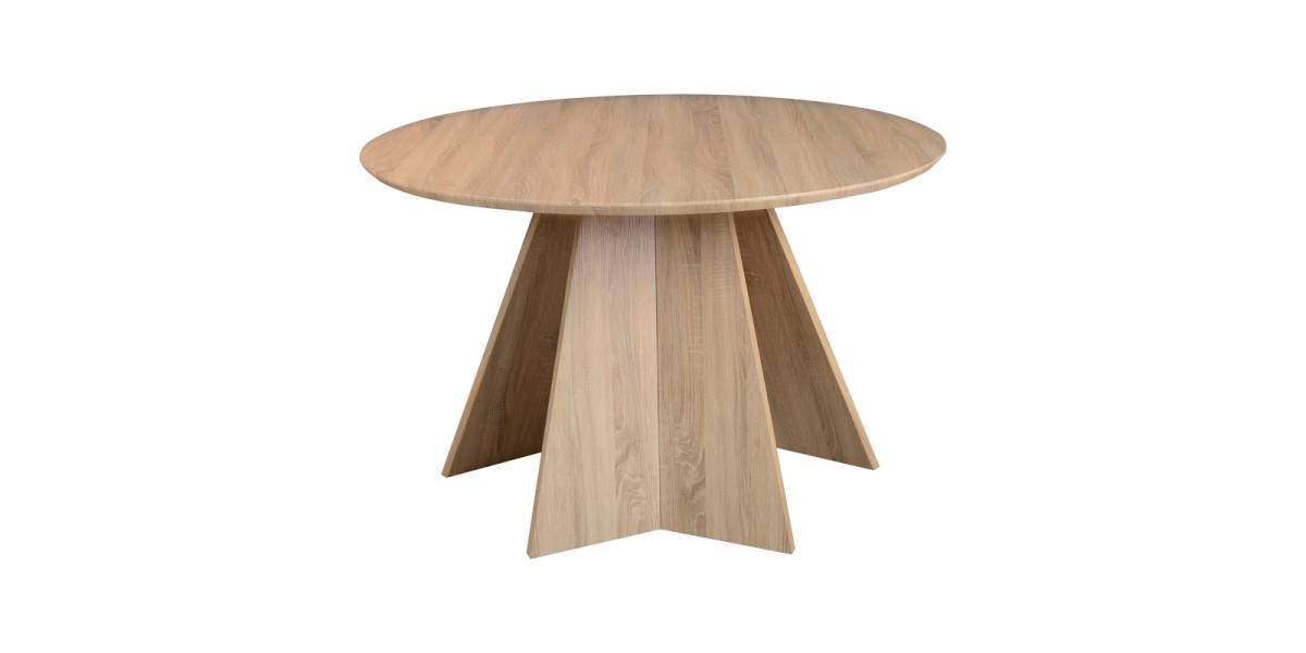 Τραπέζι Bibble pakoworld MDF σε φυσική απόχρωση Φ120x76εκ