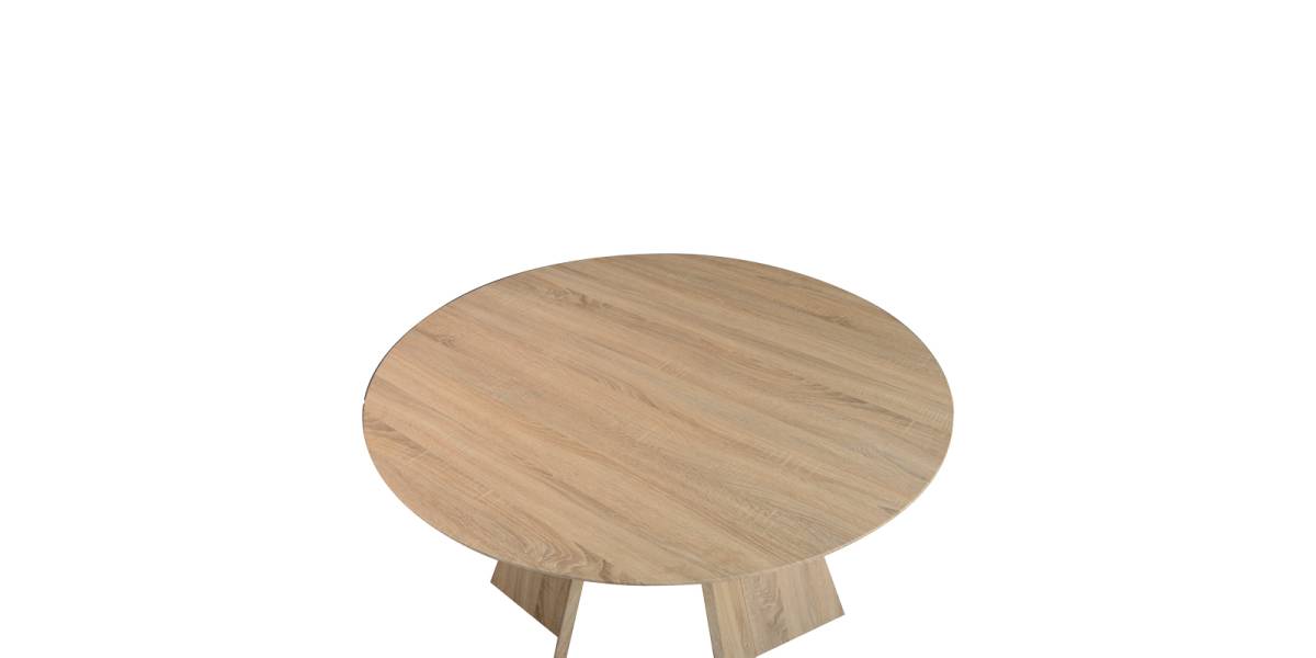 Τραπέζι Bibble pakoworld MDF σε φυσική απόχρωση Φ120x76εκ