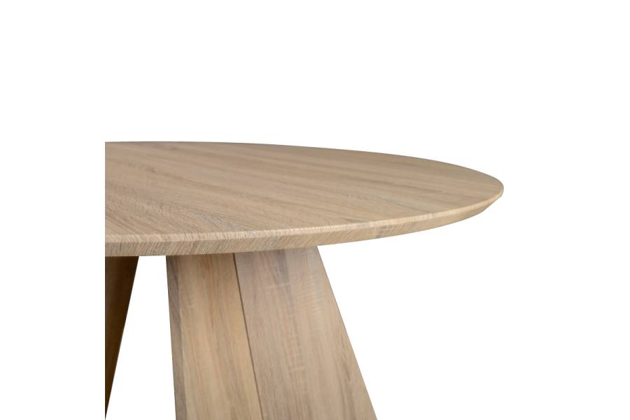 Τραπέζι Bibble pakoworld MDF σε φυσική απόχρωση Φ120x76εκ