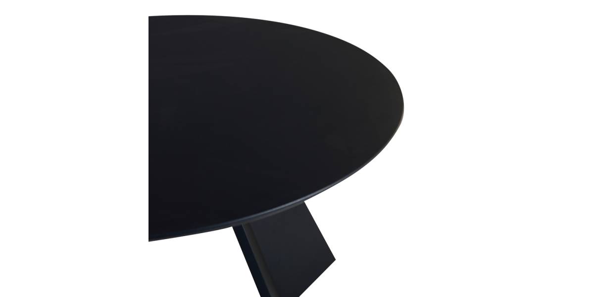 Τραπέζι Bibble pakoworld MDF σε μαύρη απόχρωση Φ120x76εκ