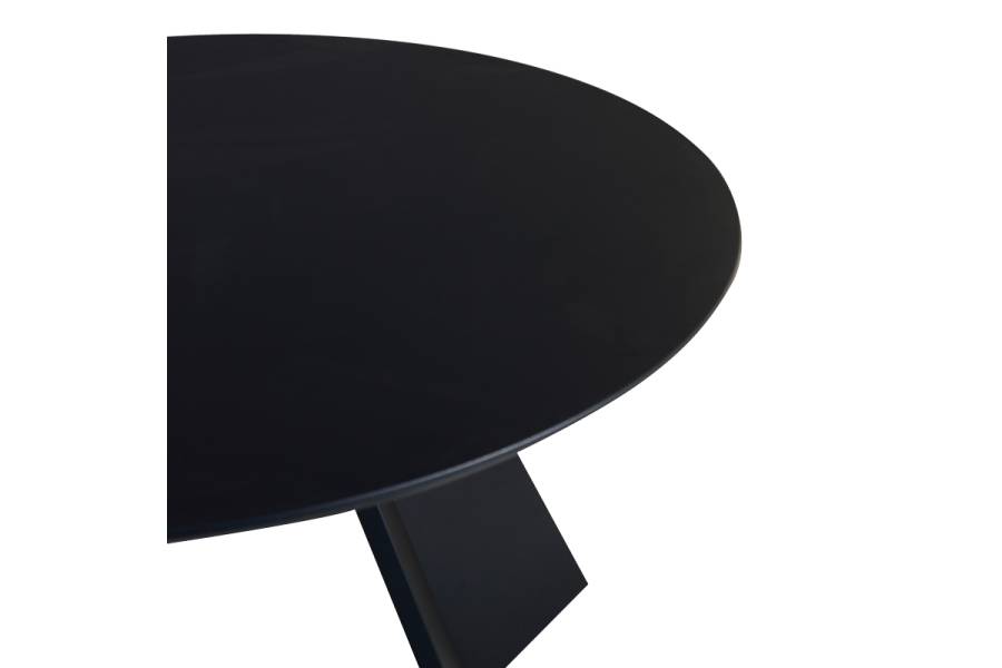 Τραπέζι Bibble pakoworld MDF σε μαύρη απόχρωση Φ120x76εκ