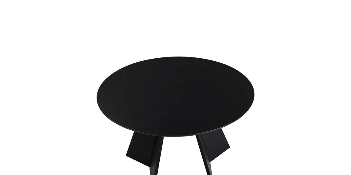 Τραπέζι Bibble pakoworld MDF σε μαύρη απόχρωση Φ120x76εκ