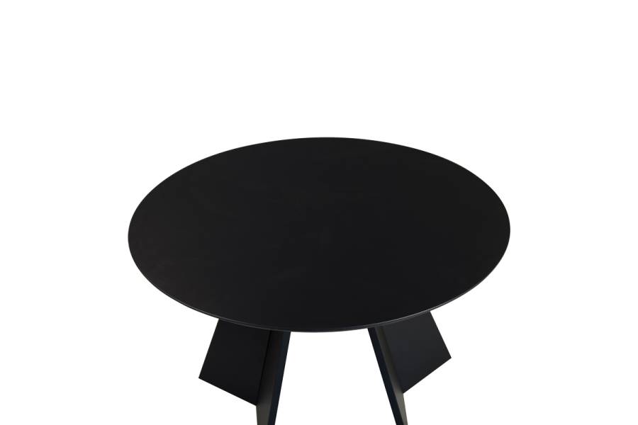Τραπέζι Bibble pakoworld MDF σε μαύρη απόχρωση Φ120x76εκ
