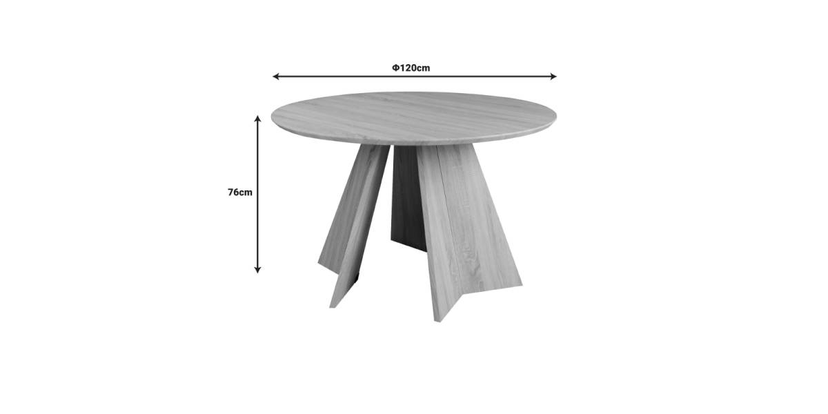 Τραπέζι Bibble pakoworld MDF σε μαύρη απόχρωση Φ120x76εκ