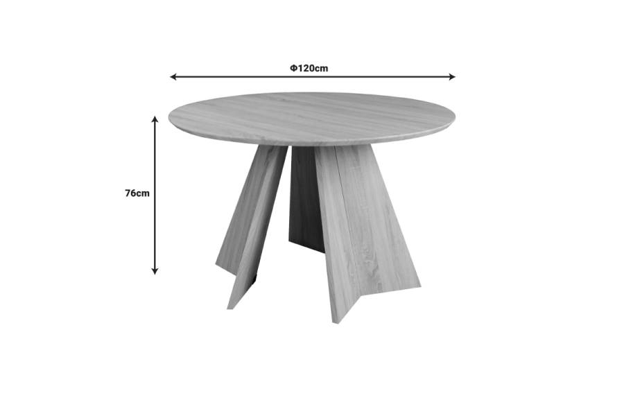 Τραπέζι Bibble pakoworld MDF σε μαύρη απόχρωση Φ120x76εκ