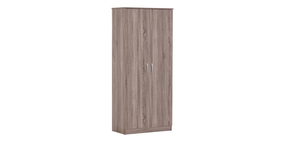Ντουλάπα ρούχων δίφυλλη Zelia pakoworld σε sonoma-oak απόχρωση 79x42x180εκ