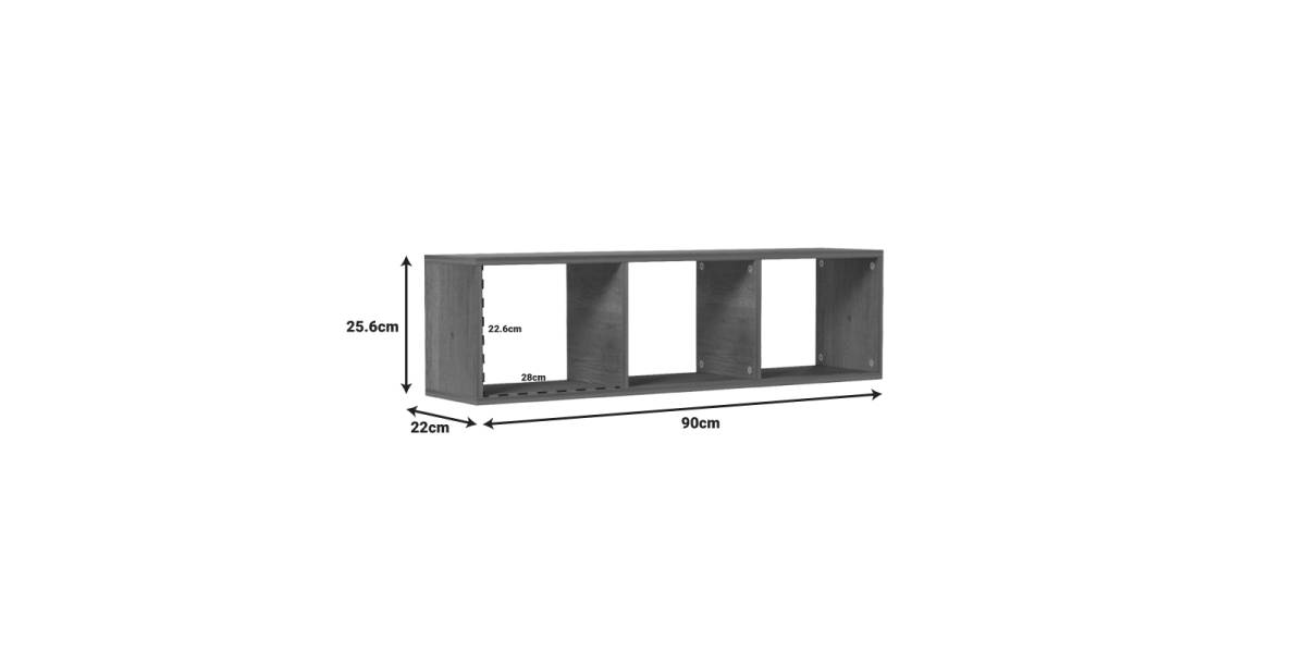 Ραφιέρα τοίχου Mikoro pakoworld σε λευκή απόχρωση 90x22x25.6εκ