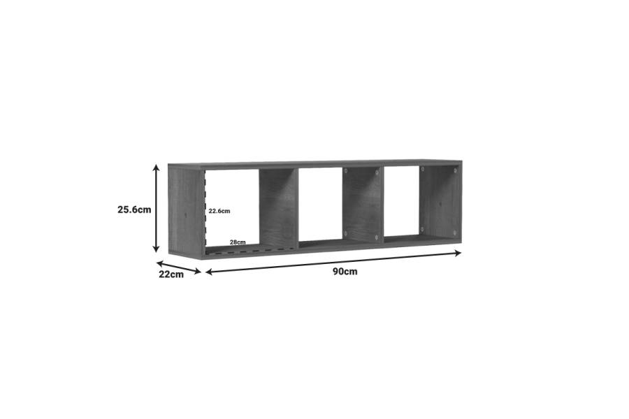 Ραφιέρα τοίχου Mikoro pakoworld σε λευκή απόχρωση 90x22x25.6εκ