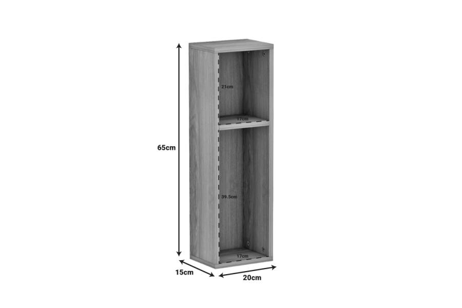 Ραφιέρα-κομοδίνο τοίχου Racks pakoworld σε sonoma απόχρωση 20x15x65εκ