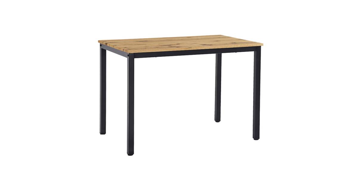 Τραπέζι Witte pakoworld MDF/Metal σε sonoma απόχρωση με μαύρο πόδι 110x70x76εκ