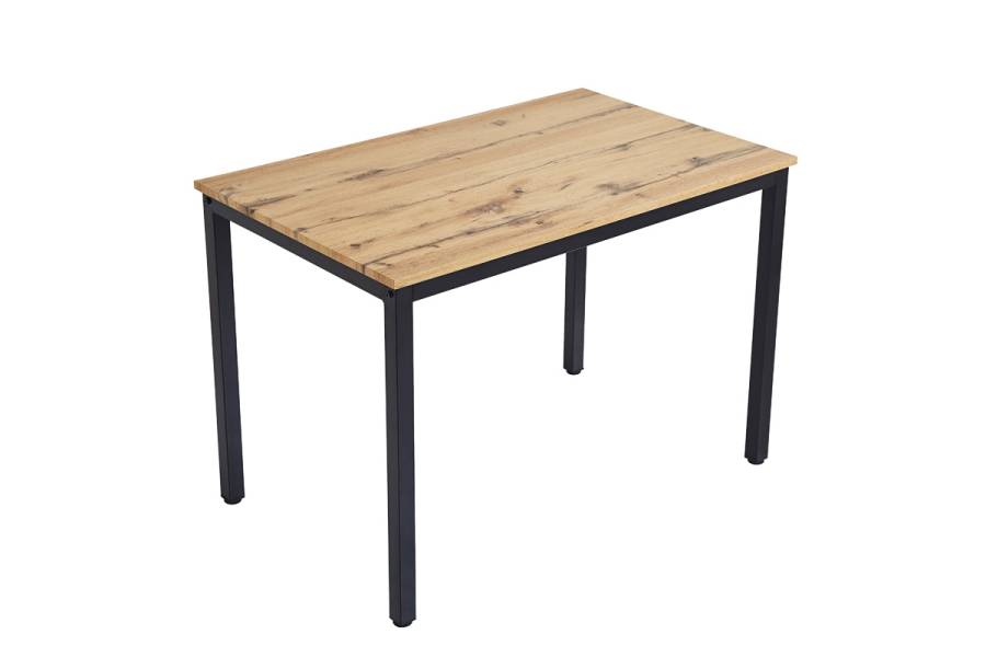 Τραπέζι Witte pakoworld MDF/Metal σε sonoma απόχρωση με μαύρο πόδι 110x70x76εκ