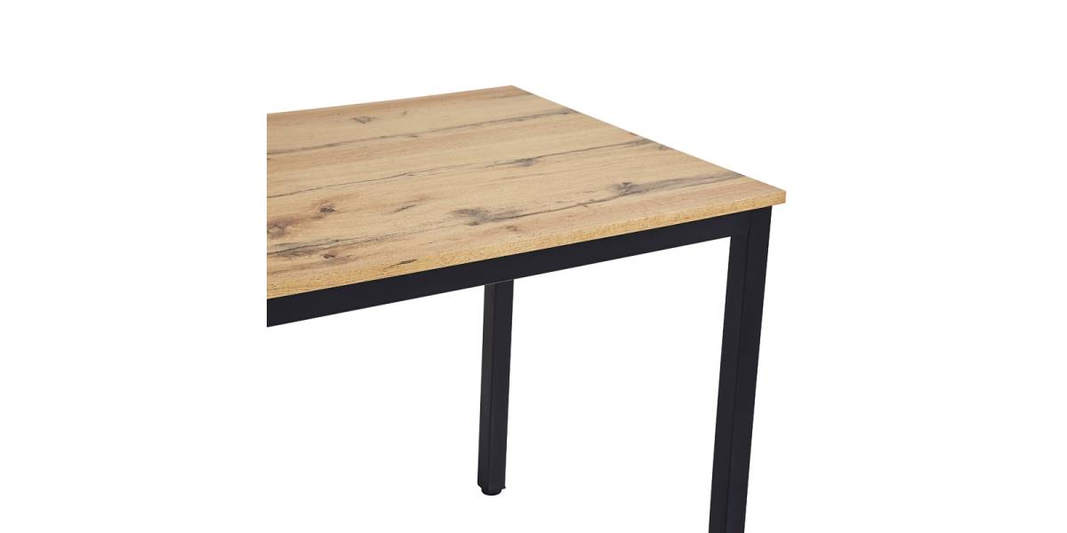 Τραπέζι Witte pakoworld MDF/Metal σε sonoma απόχρωση με μαύρο πόδι 110x70x76εκ