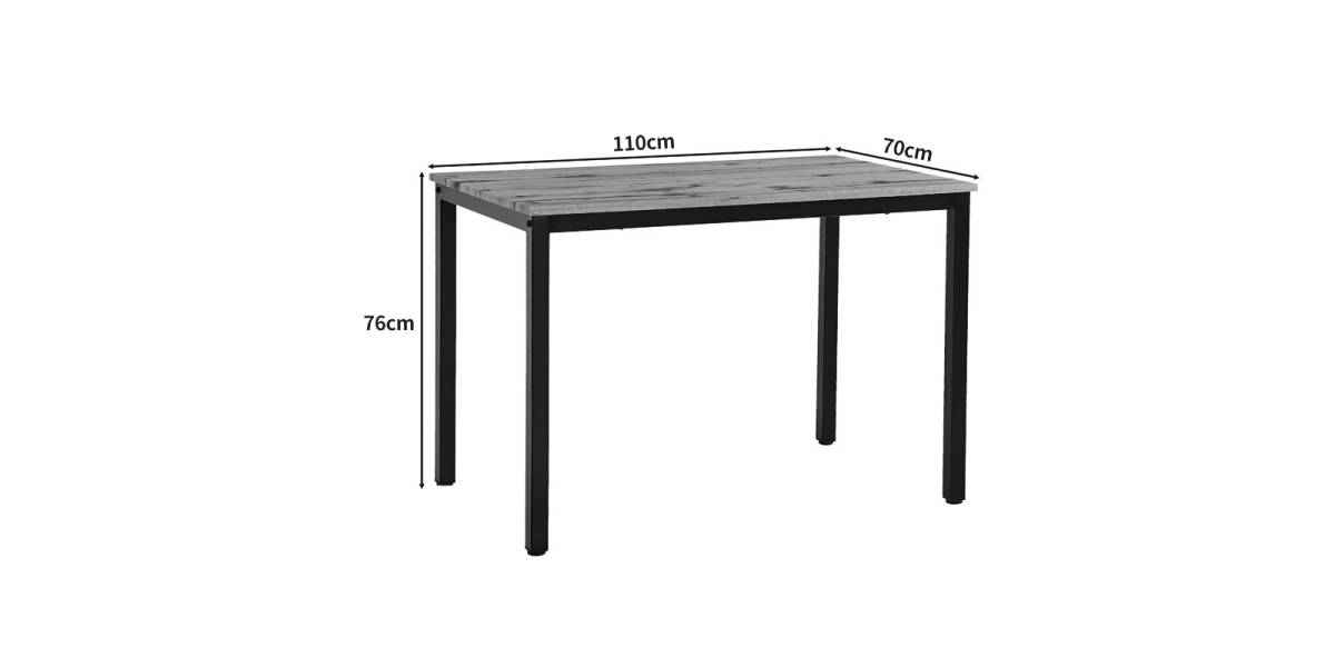 Τραπέζι Witte pakoworld MDF/Metal σε sonoma απόχρωση με μαύρο πόδι 110x70x76εκ