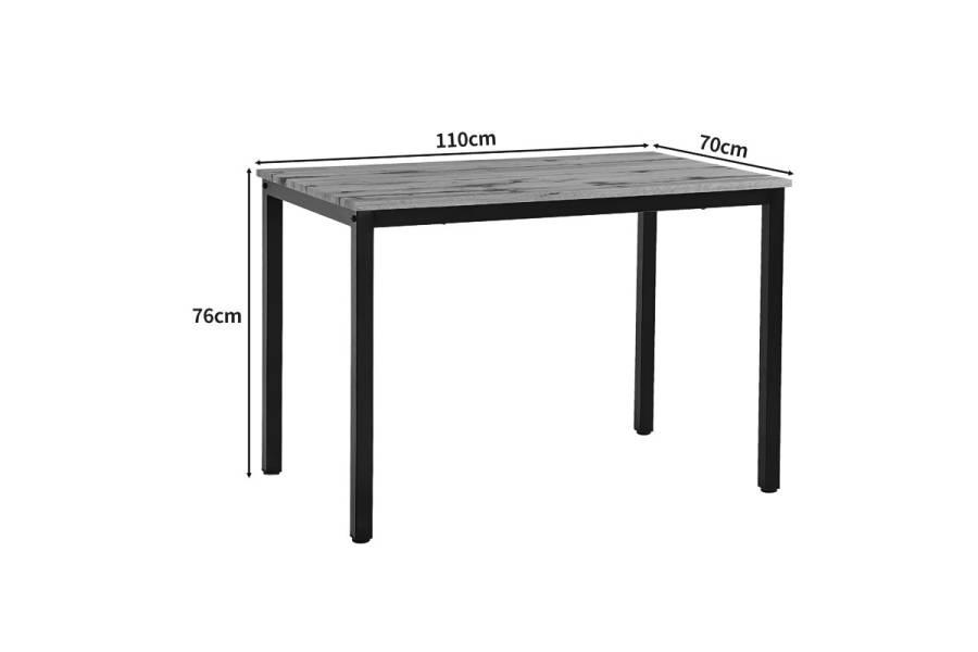 Τραπέζι Witte pakoworld MDF/Metal σε sonoma απόχρωση με μαύρο πόδι 110x70x76εκ
