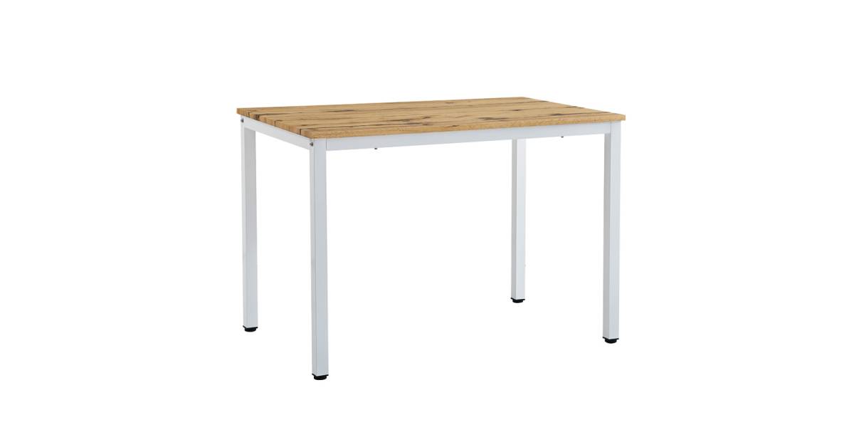 Τραπέζι Witte pakoworld MDF/Metal σε sonoma απόχρωση με λευκο πόδι 110x70x76εκ