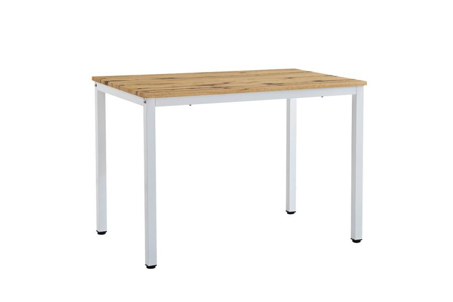 Τραπέζι Witte pakoworld MDF/Metal σε sonoma απόχρωση με λευκο πόδι 110x70x76εκ