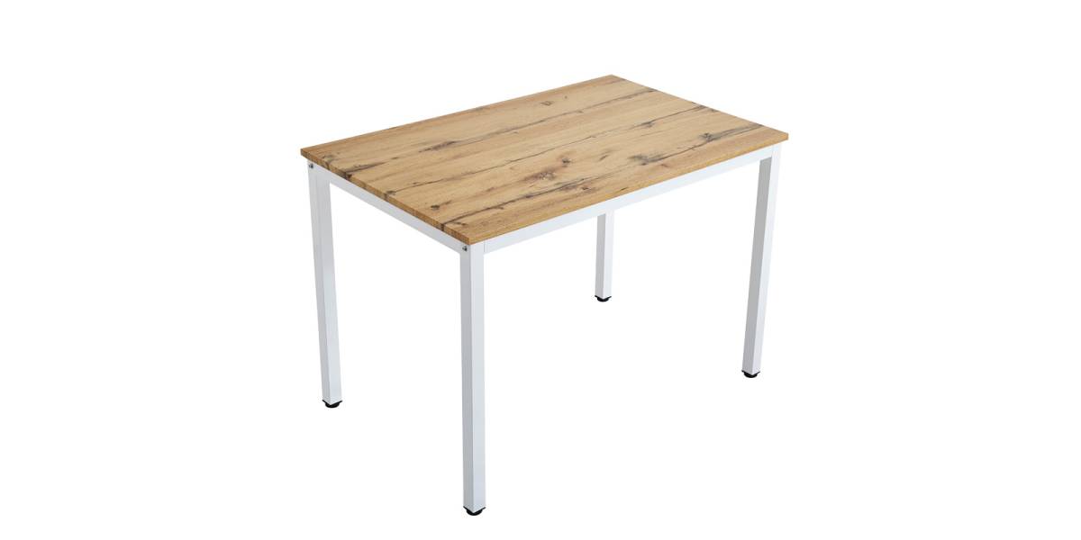 Τραπέζι Witte pakoworld MDF/Metal σε sonoma απόχρωση με λευκο πόδι 110x70x76εκ